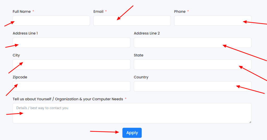 Free Government Laptops Application Form